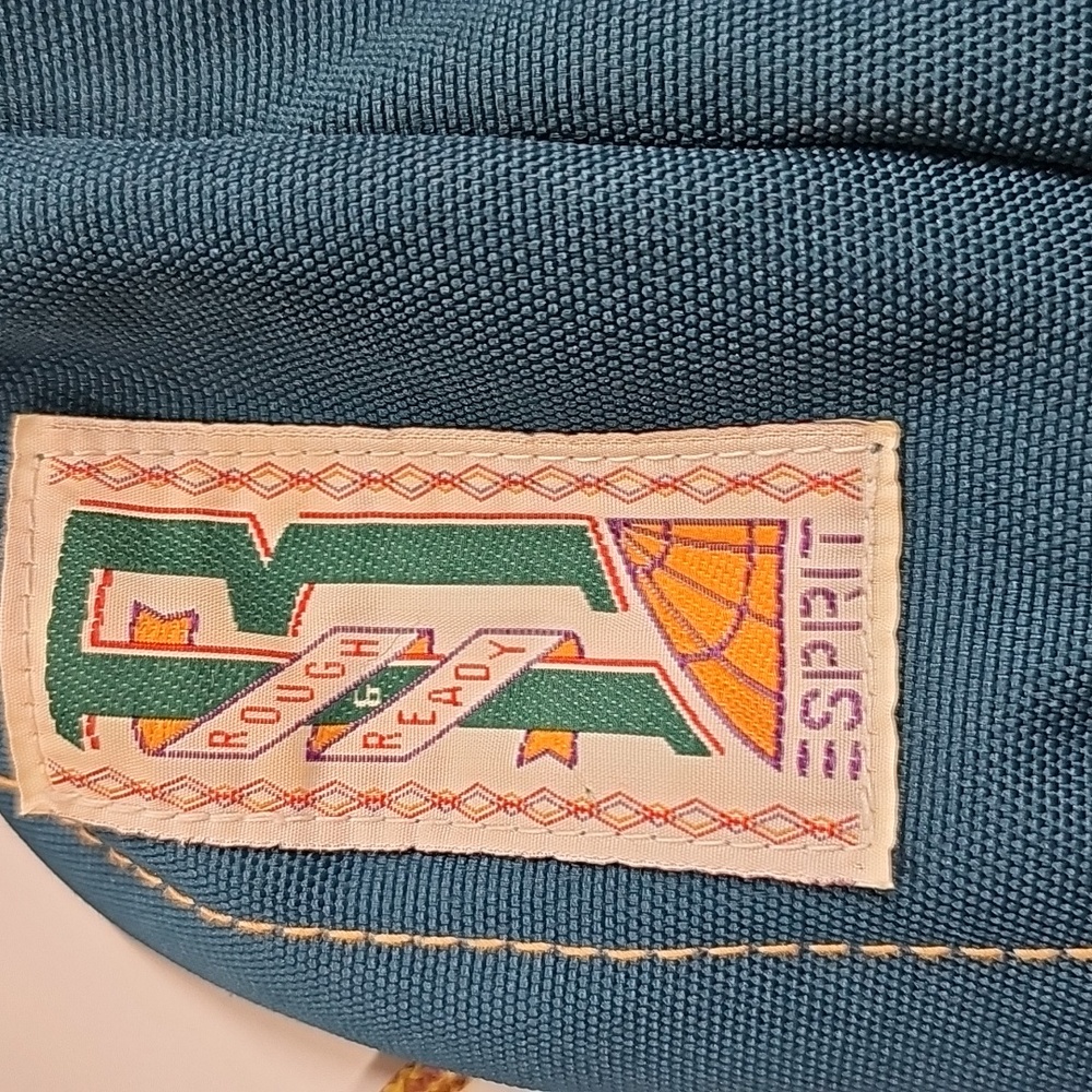 Esprit Teal Rough & Ready Vintage Backpack, Brown Suede Bottom - Picture 6 of 13